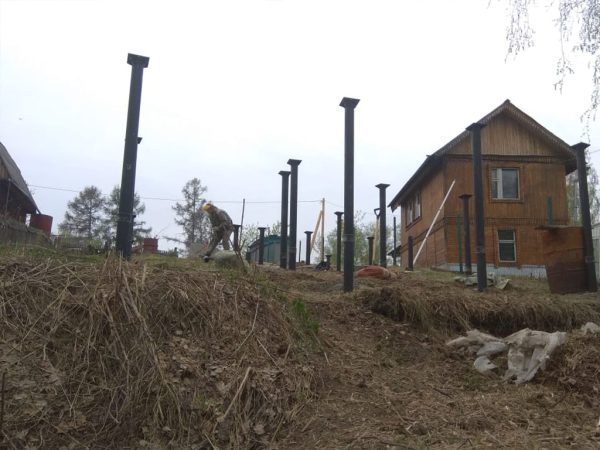 Установка винтовых свай